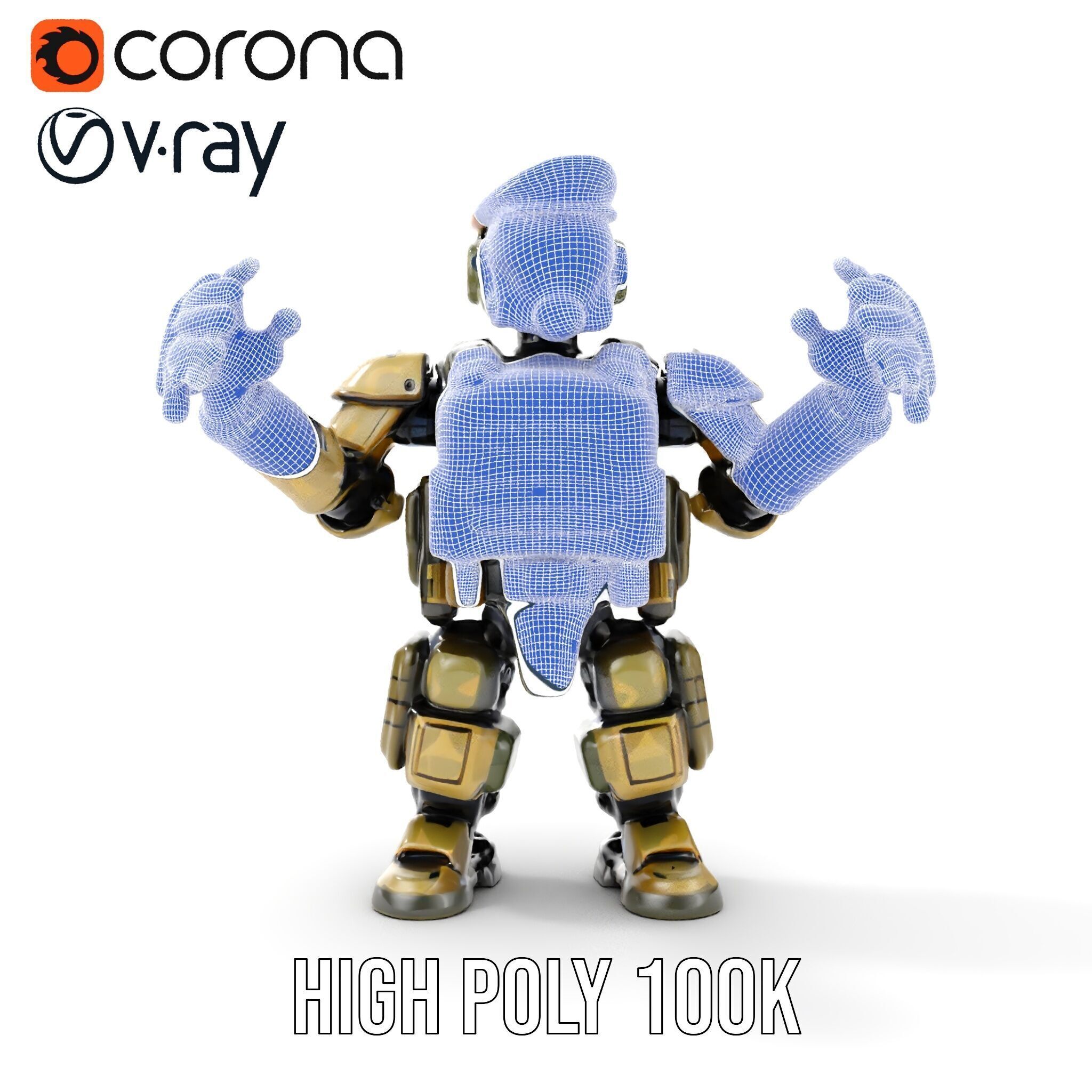 Military Robot Soldier Fully Rigged and Animated for Versati... Low-poly 3D model_37