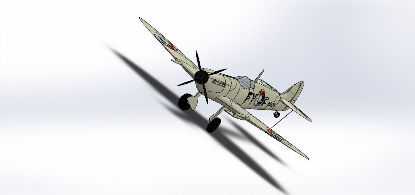 SolidWorks Spitfire Fighter Plane WWII Aircraft 3D Model 3D print model_15