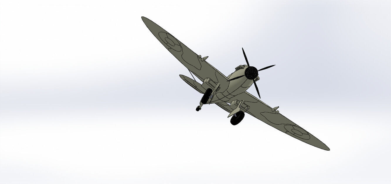 SolidWorks Spitfire Fighter Plane WWII Aircraft 3D Model 3D print model_24