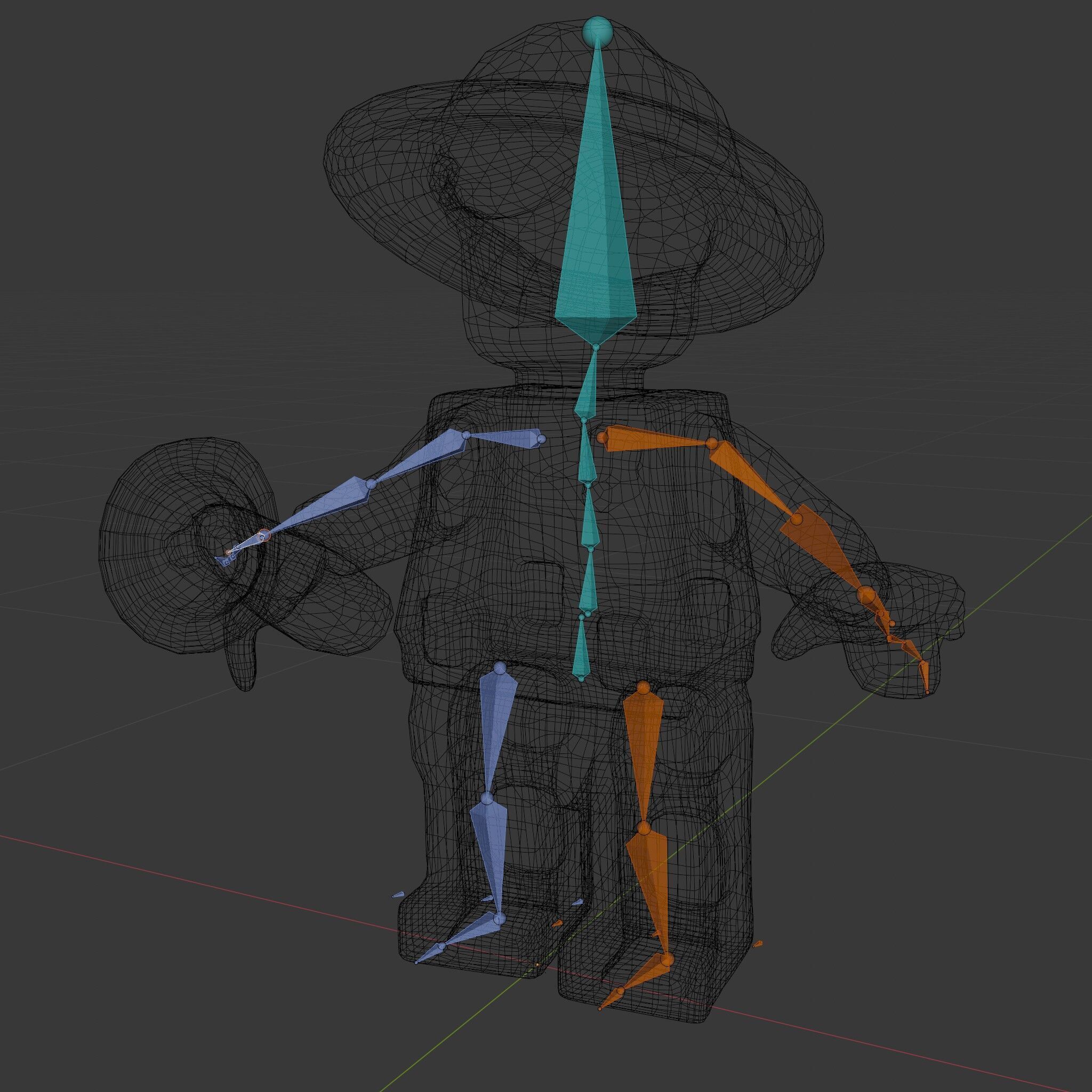 Toy Farmer Character Model Rigged and Animated with Accessories Low-poly 3D model_6