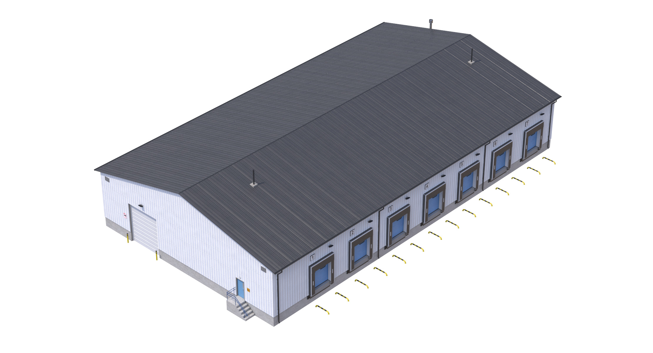 Industrial Building 8  Low-poly 3D model_8