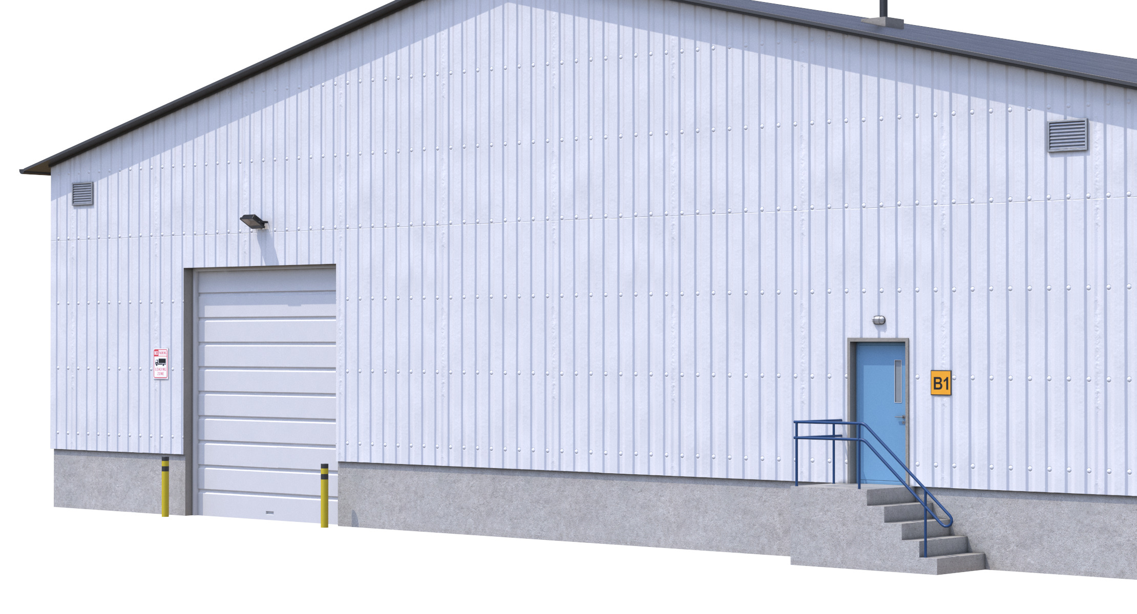 Industrial Building 8  Low-poly 3D model_9