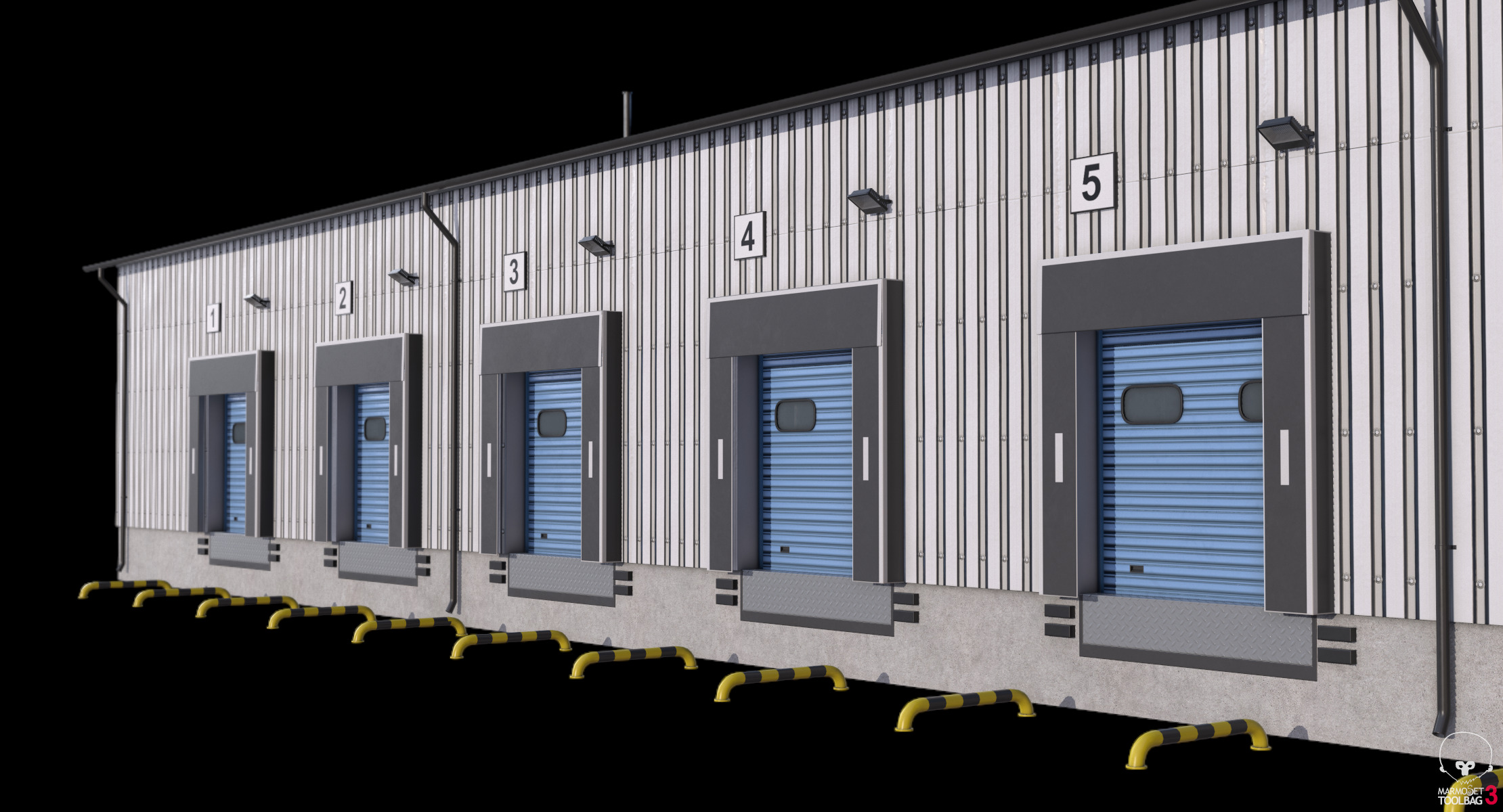 Industrial Building 8  Low-poly 3D model_16