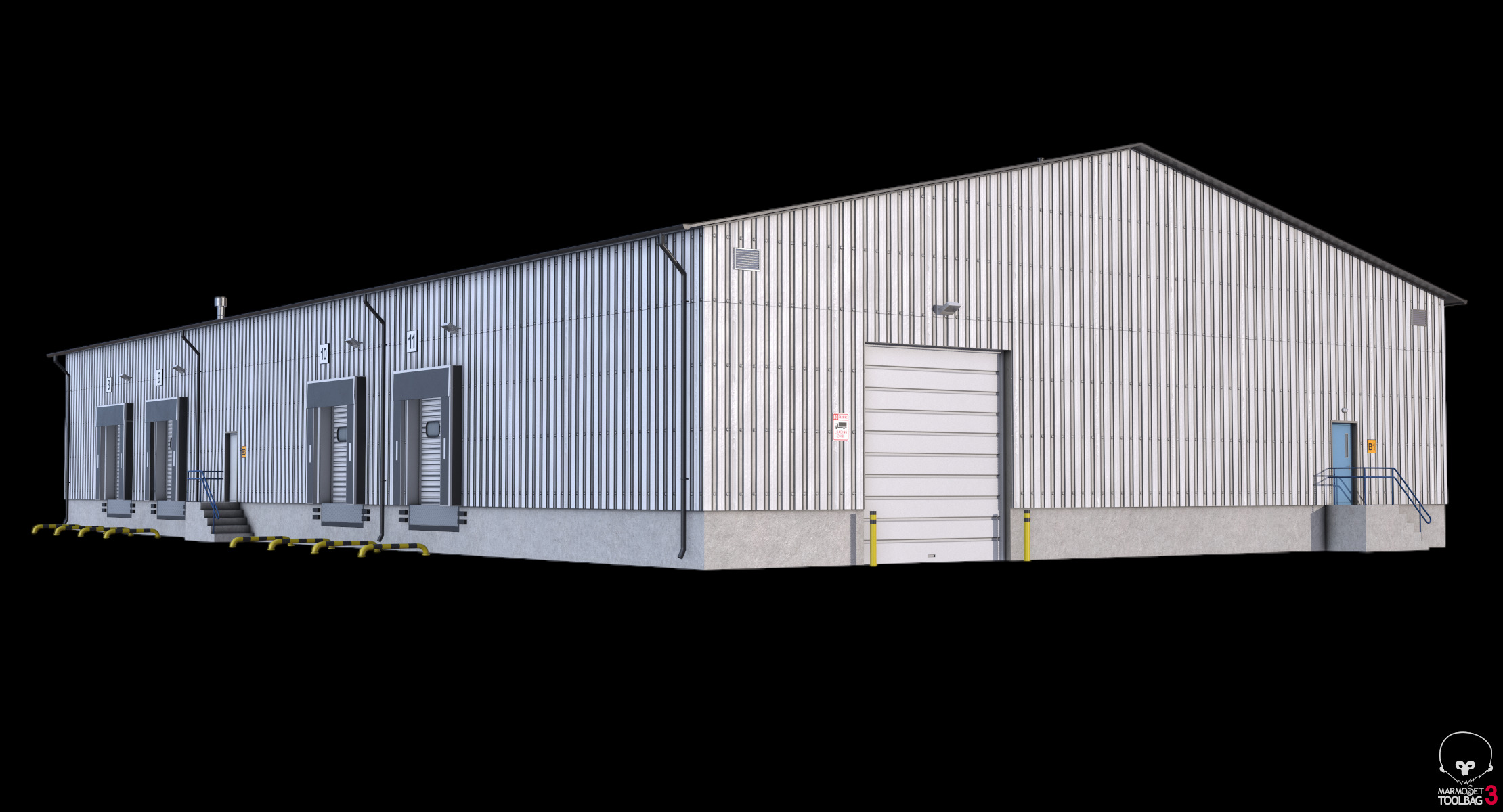 Industrial Building 8  Low-poly 3D model_17