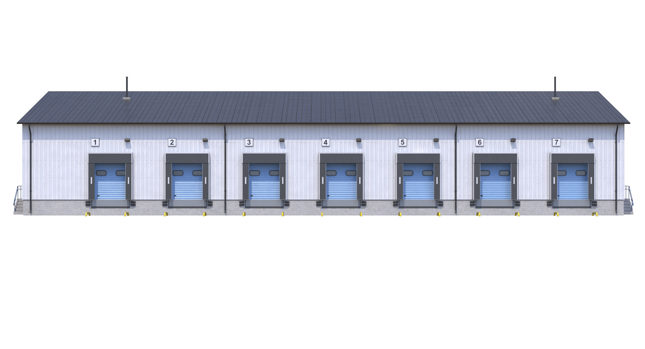 Industrial Building 8  Low-poly 3D model_7
