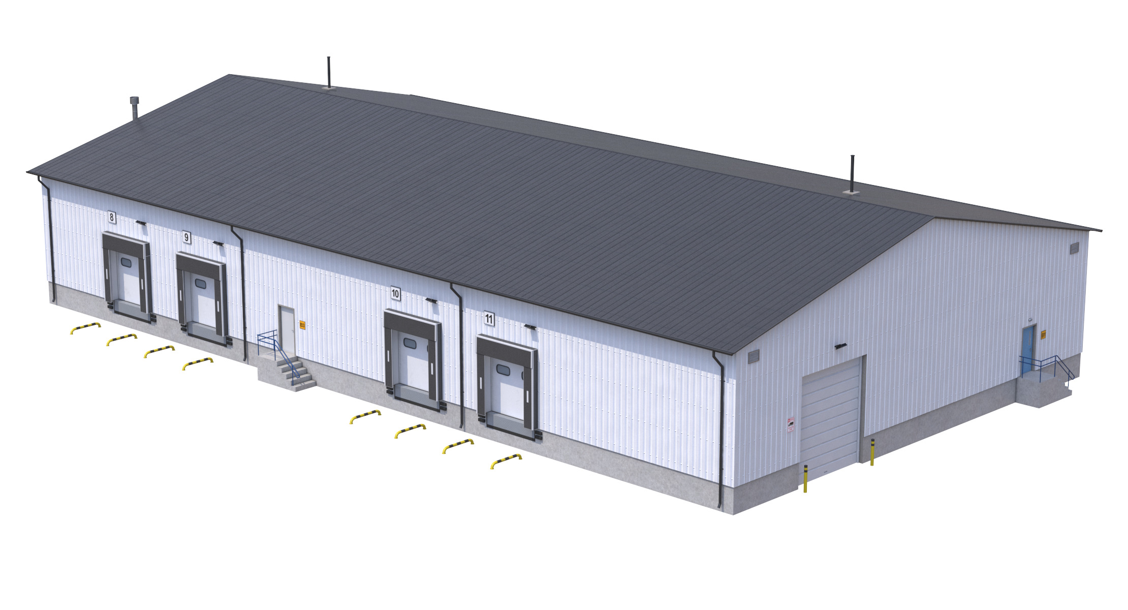 Industrial Building 8  Low-poly 3D model_2