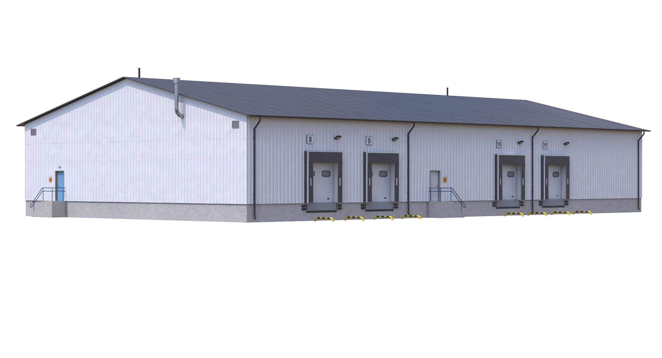 Industrial Building 8  Low-poly 3D model_3