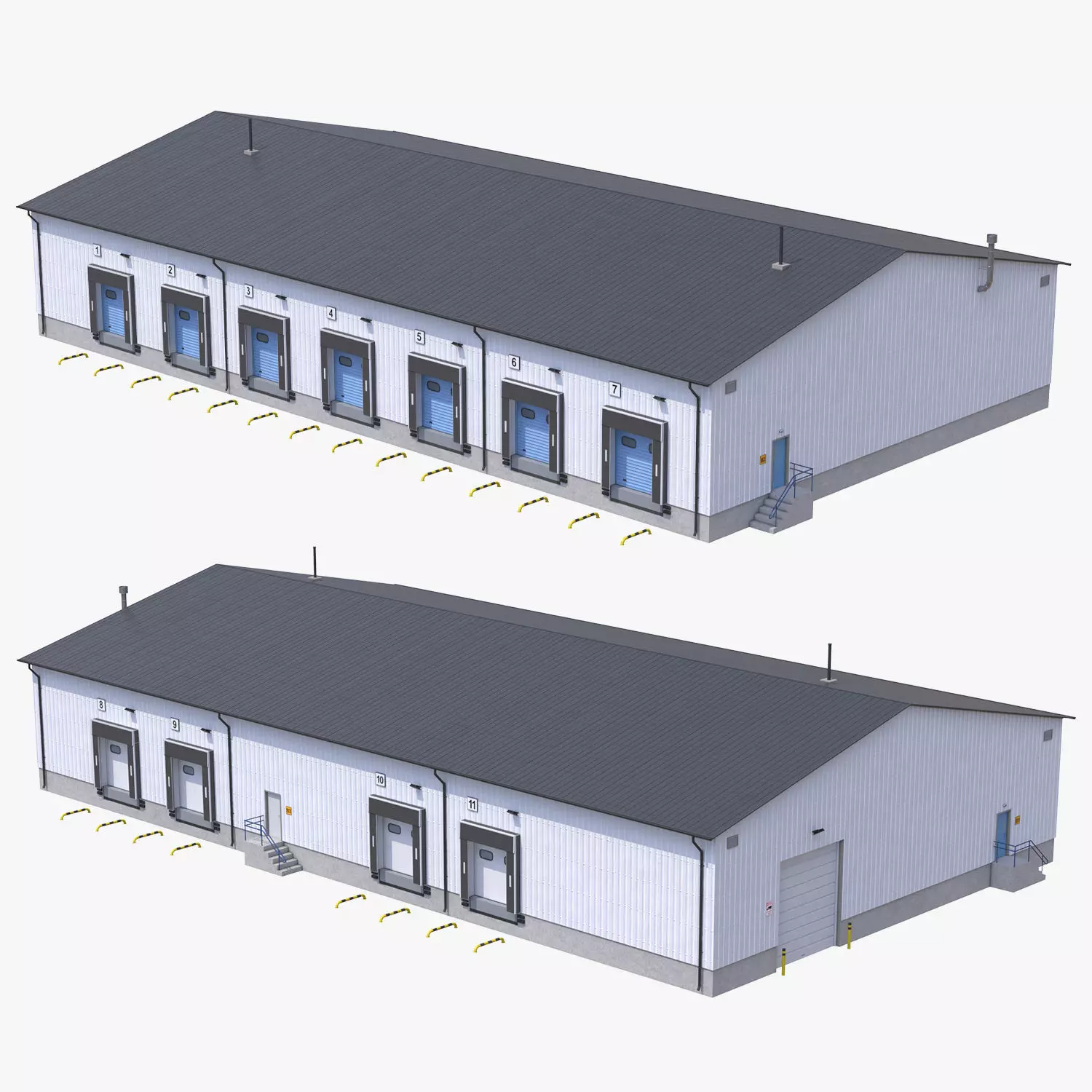 Industrial Building 8  Low-poly 3D model_0