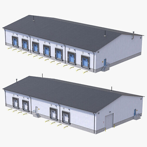 Industrial Building 8  Low-poly 3D model