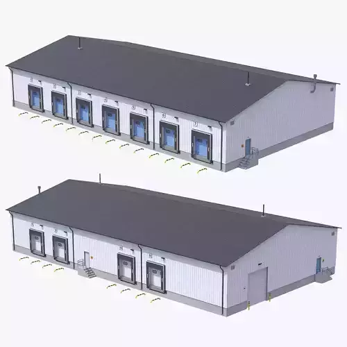 Industrial Building 8  Low-poly 3D model