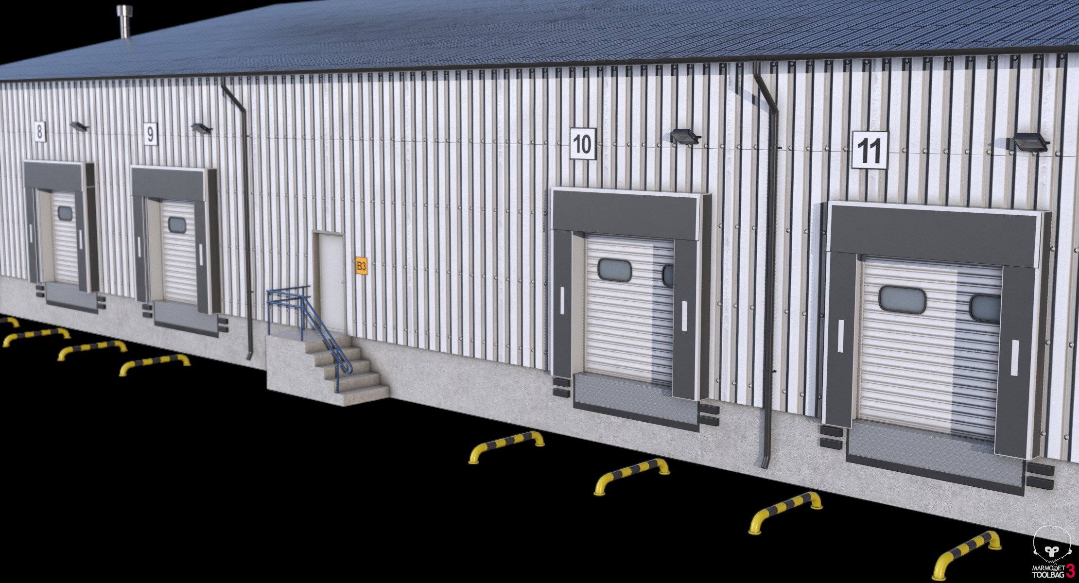 Industrial Building 8  Low-poly 3D model_14
