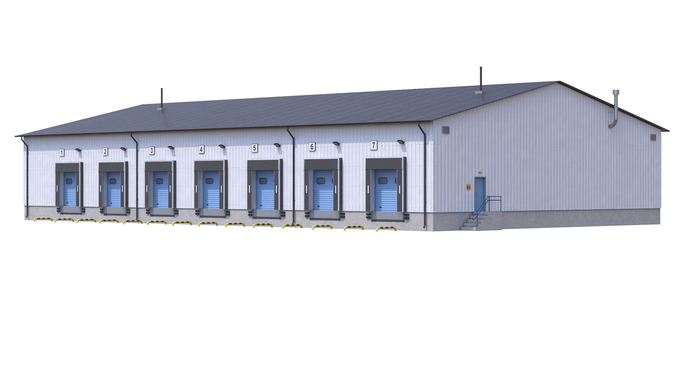 Industrial Building 8  Low-poly 3D model_4