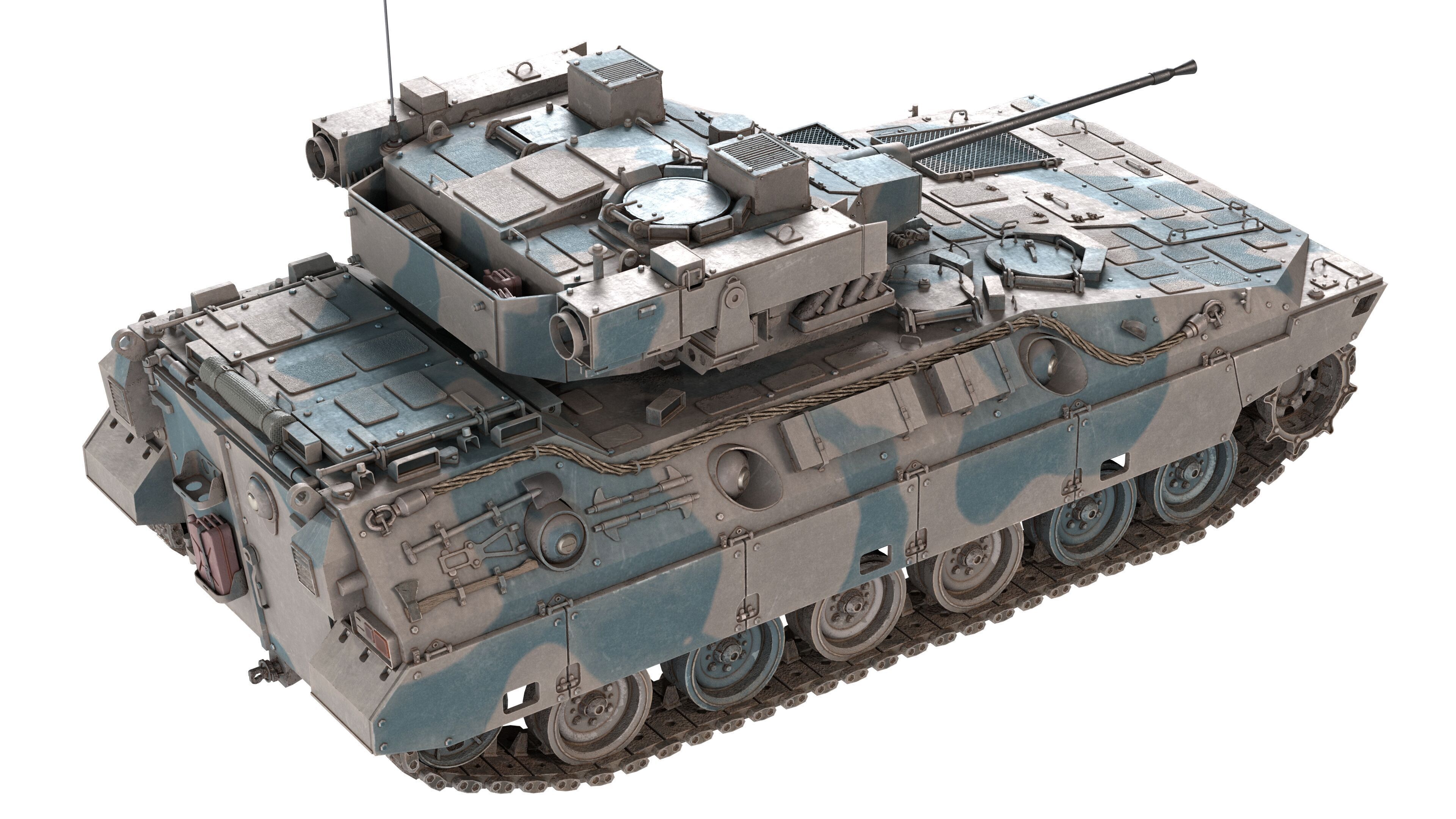 Japanese Type 89 IFV Tank Low-poly 3D model_6