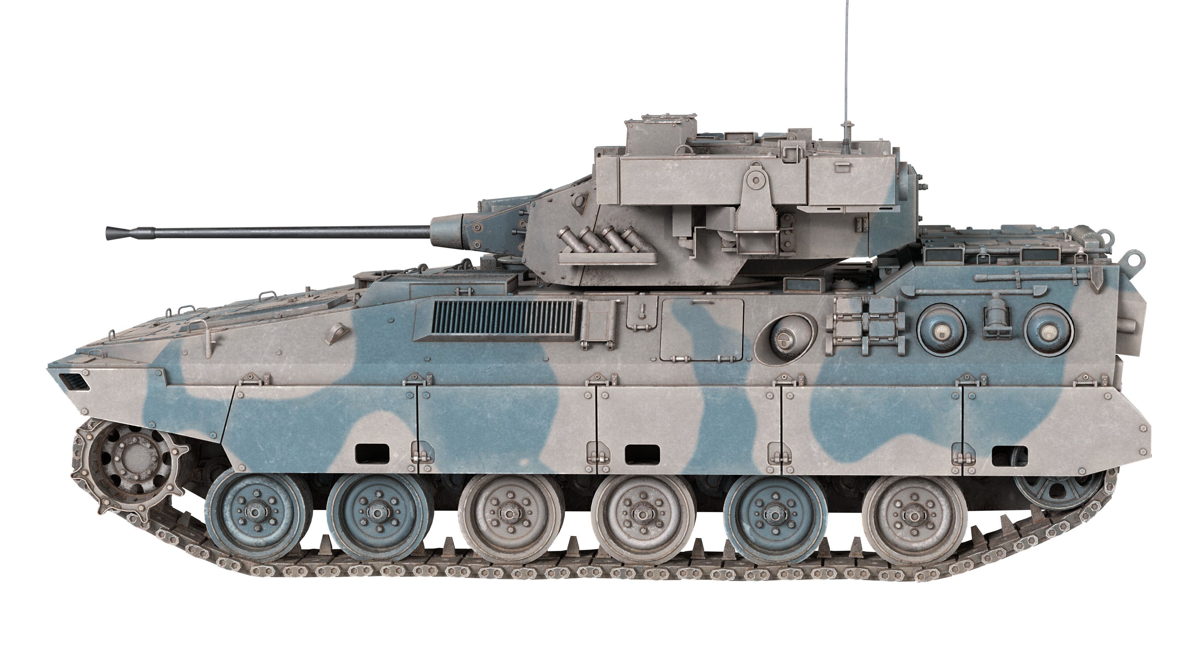 Japanese Type 89 IFV Tank Low-poly 3D model_5