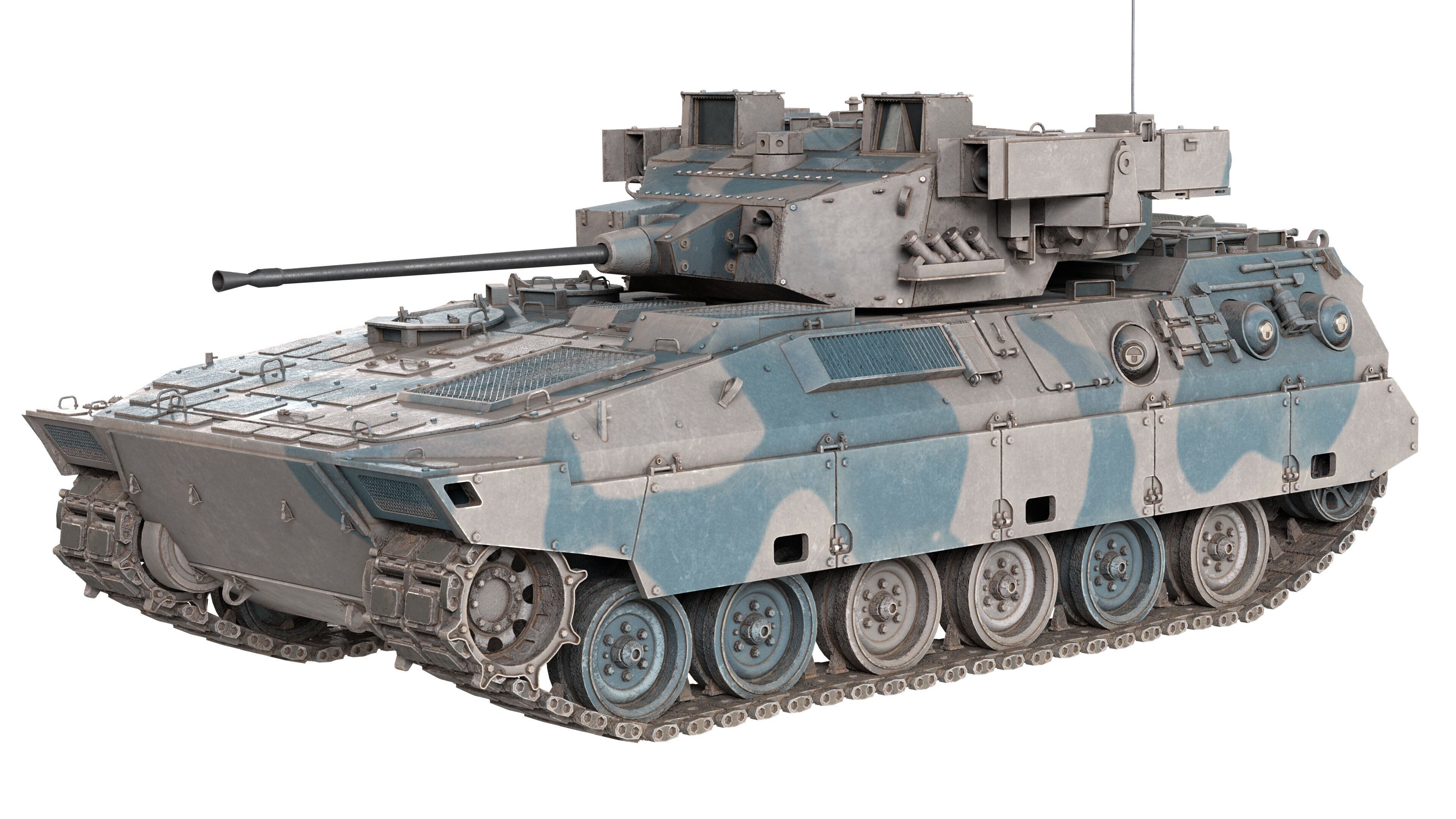 Japanese Type 89 IFV Tank Low-poly 3D model_9