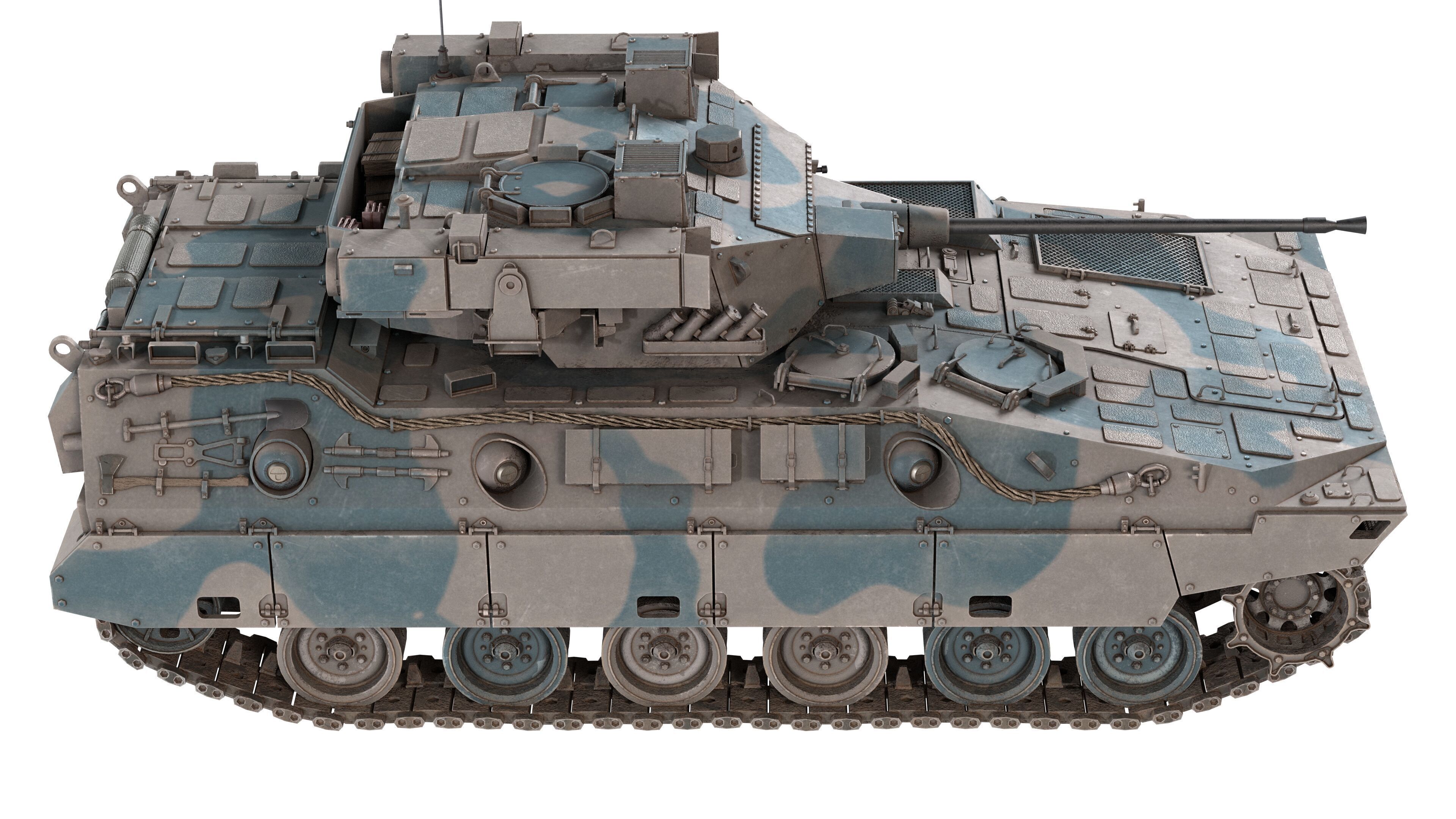 Japanese Type 89 IFV Tank Low-poly 3D model_4