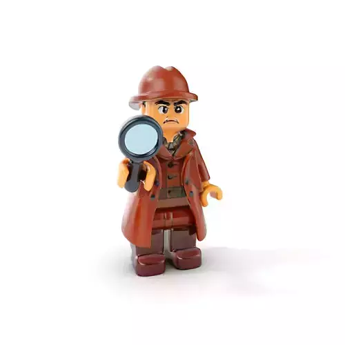 Detective Character Model Rigged and Animated Low-poly 3D model