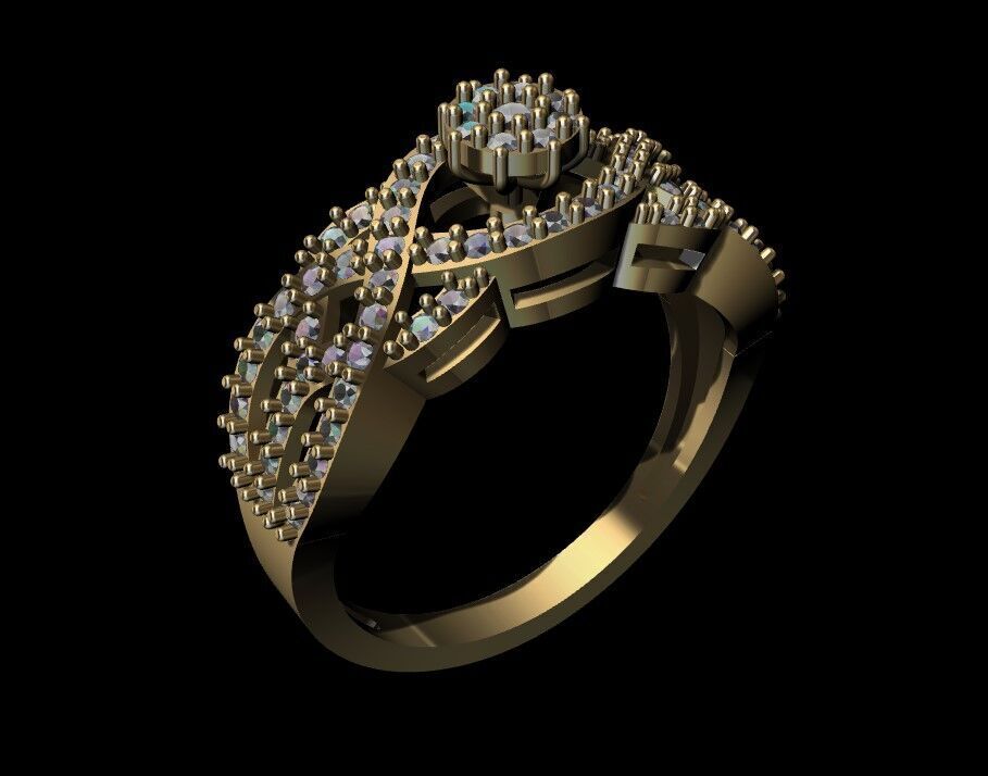 solitaire ring 3D print model_7