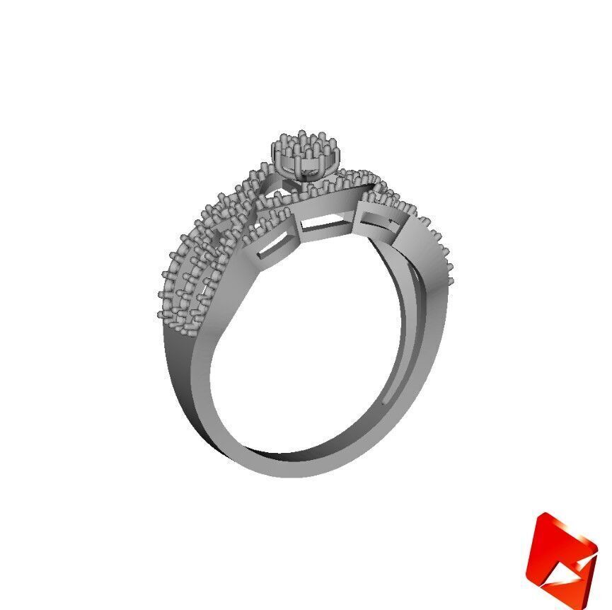 solitaire ring 3D print model_3