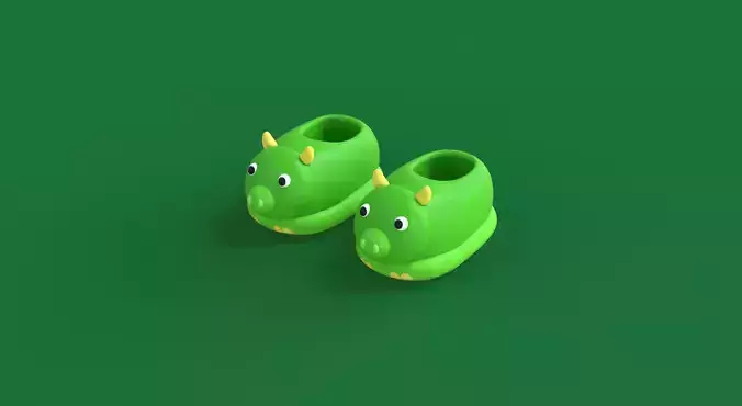 Low-Poly Dragon Slippers