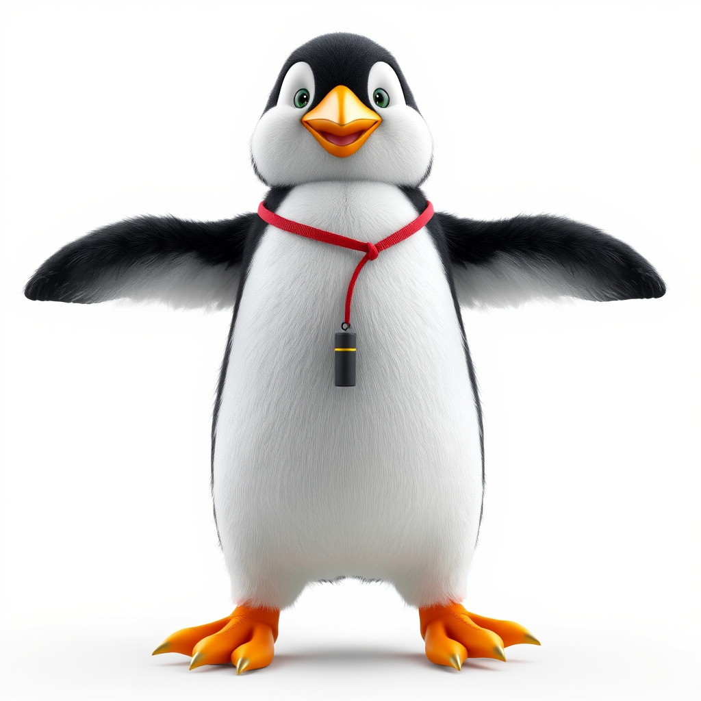 Animated Penguin Character Model Rigged and Animated Low-poly 3D model_2