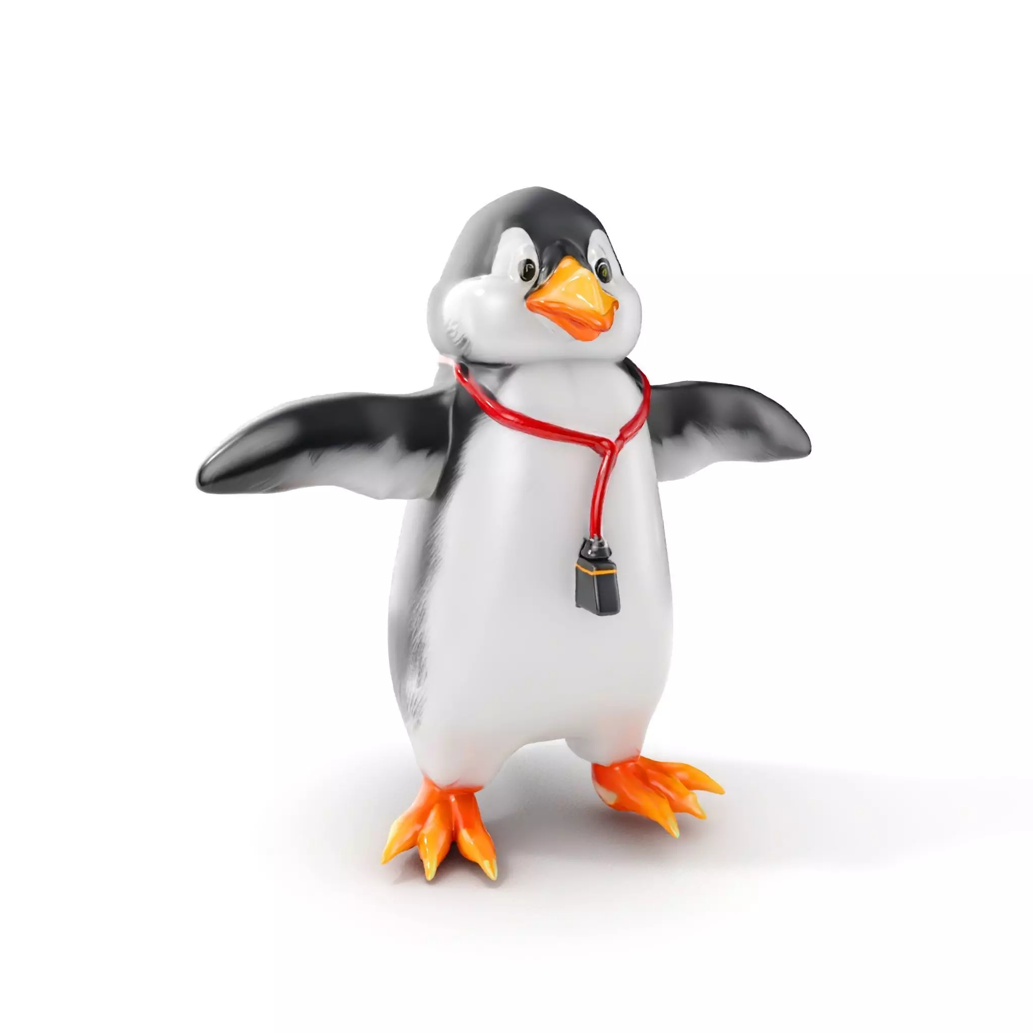 Animated Penguin Character Model Rigged and Animated Low-poly 3D model_0