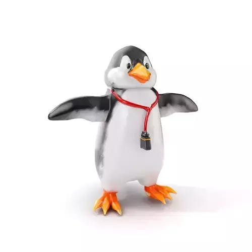 Animated Penguin Character Model Rigged and Animated