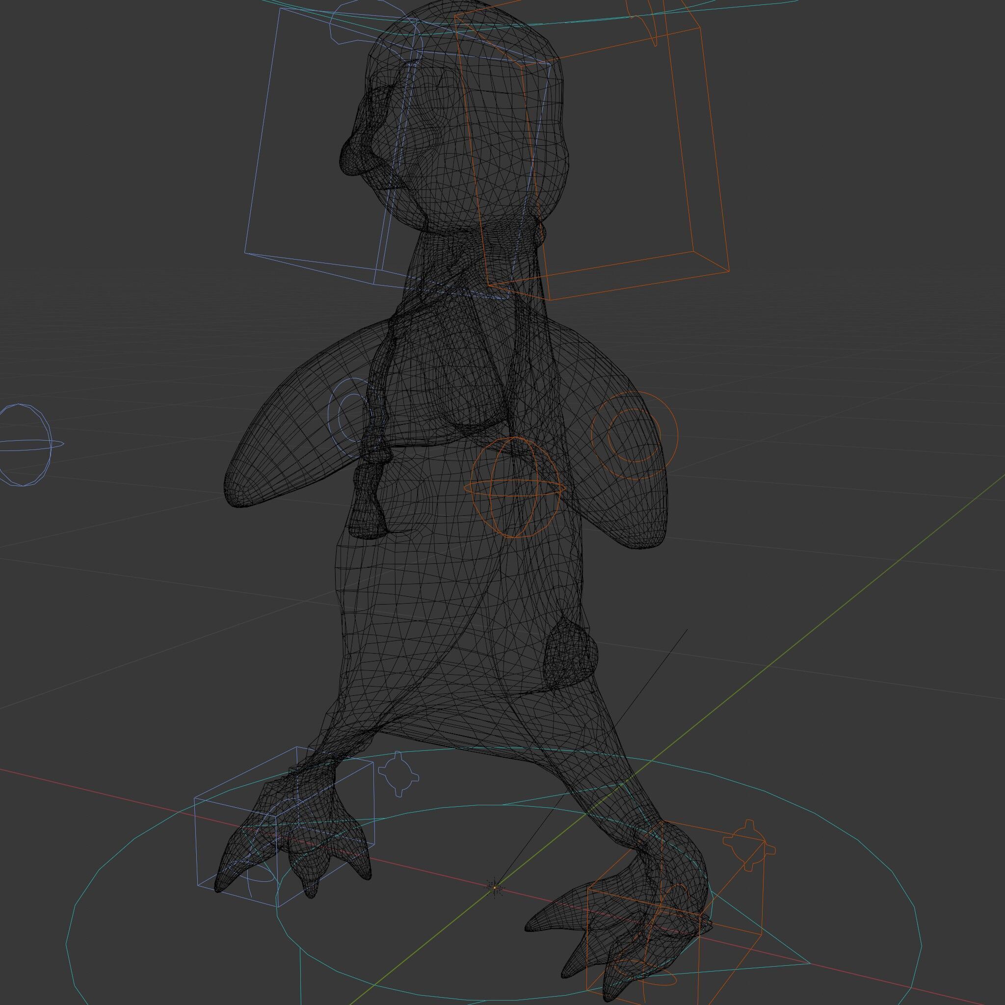 Animated Penguin Character Model Rigged and Animated Low-poly 3D model_9