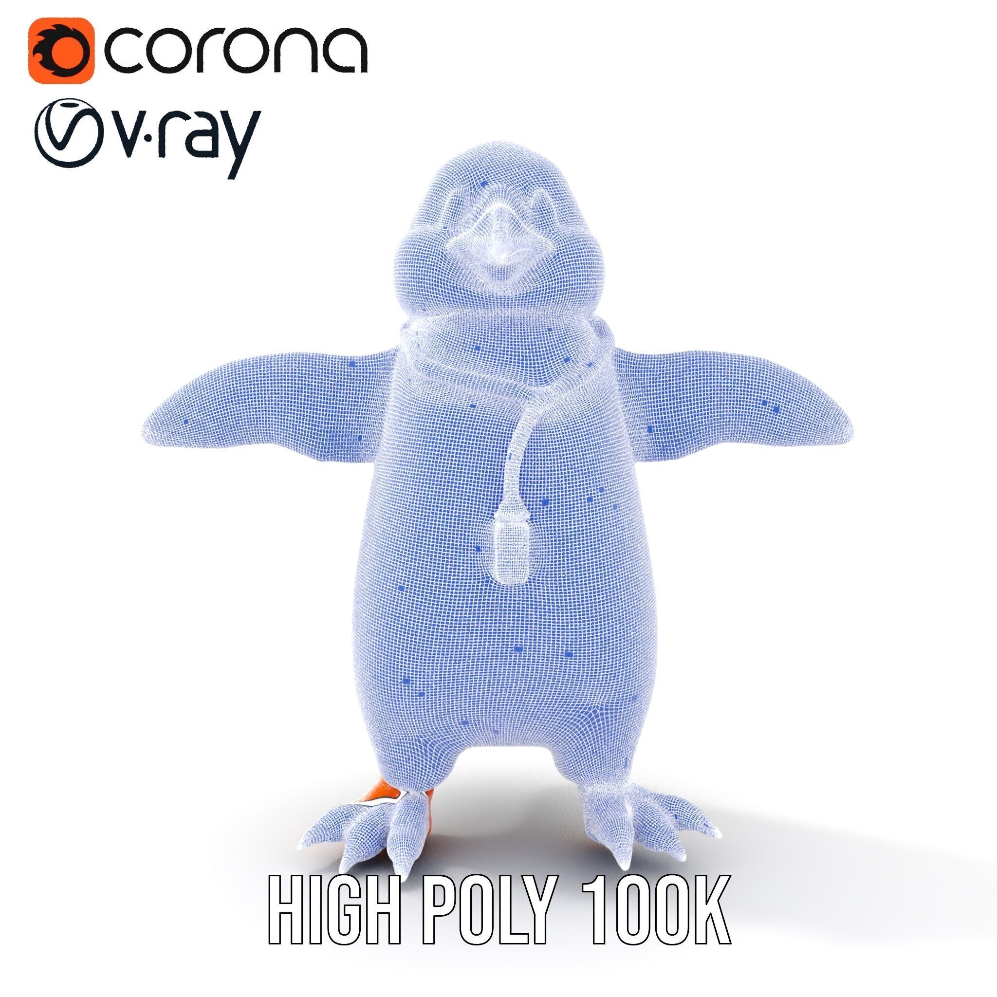 Animated Penguin Character Model Rigged and Animated Low-poly 3D model_38