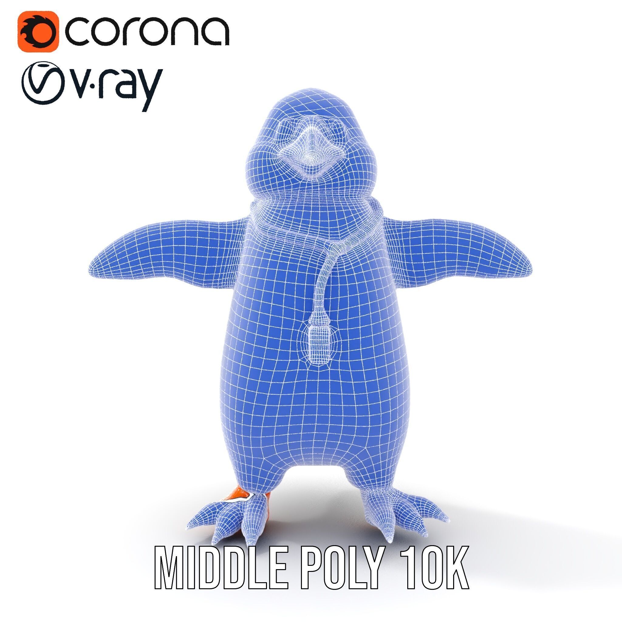 Animated Penguin Character Model Rigged and Animated Low-poly 3D model_34