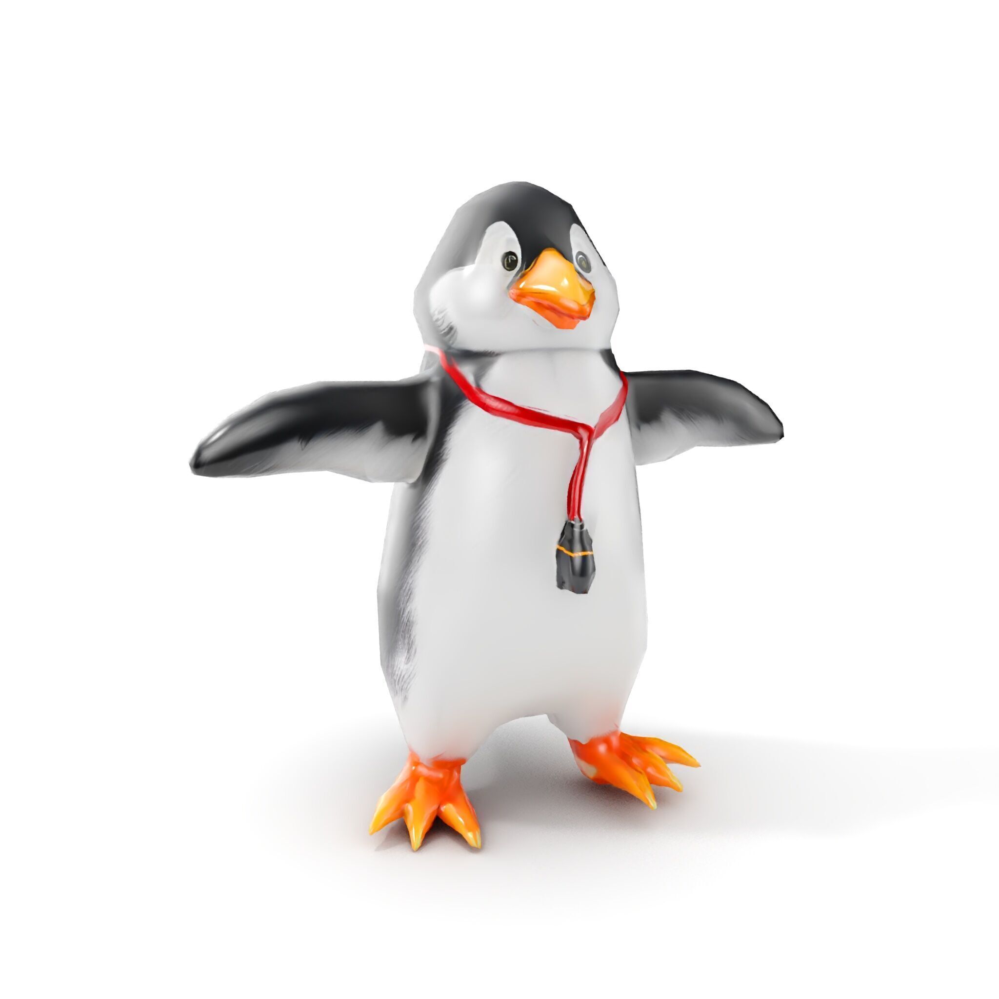 Animated Penguin Character Model Rigged and Animated Low-poly 3D model_10