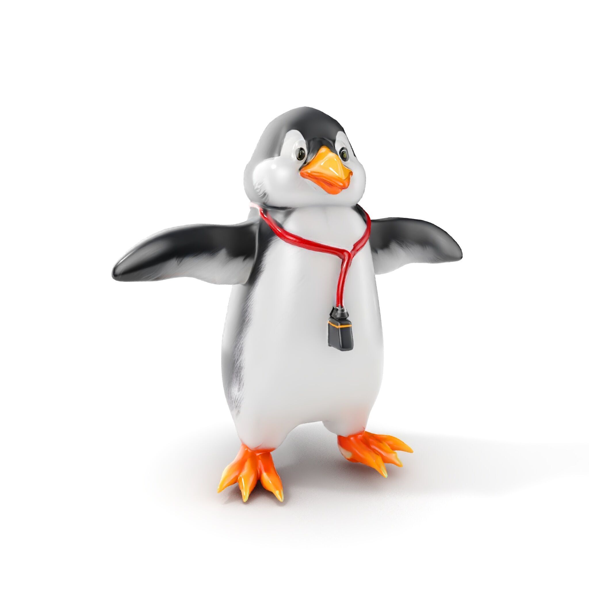 Animated Penguin Character Model Rigged and Animated Low-poly 3D model_22