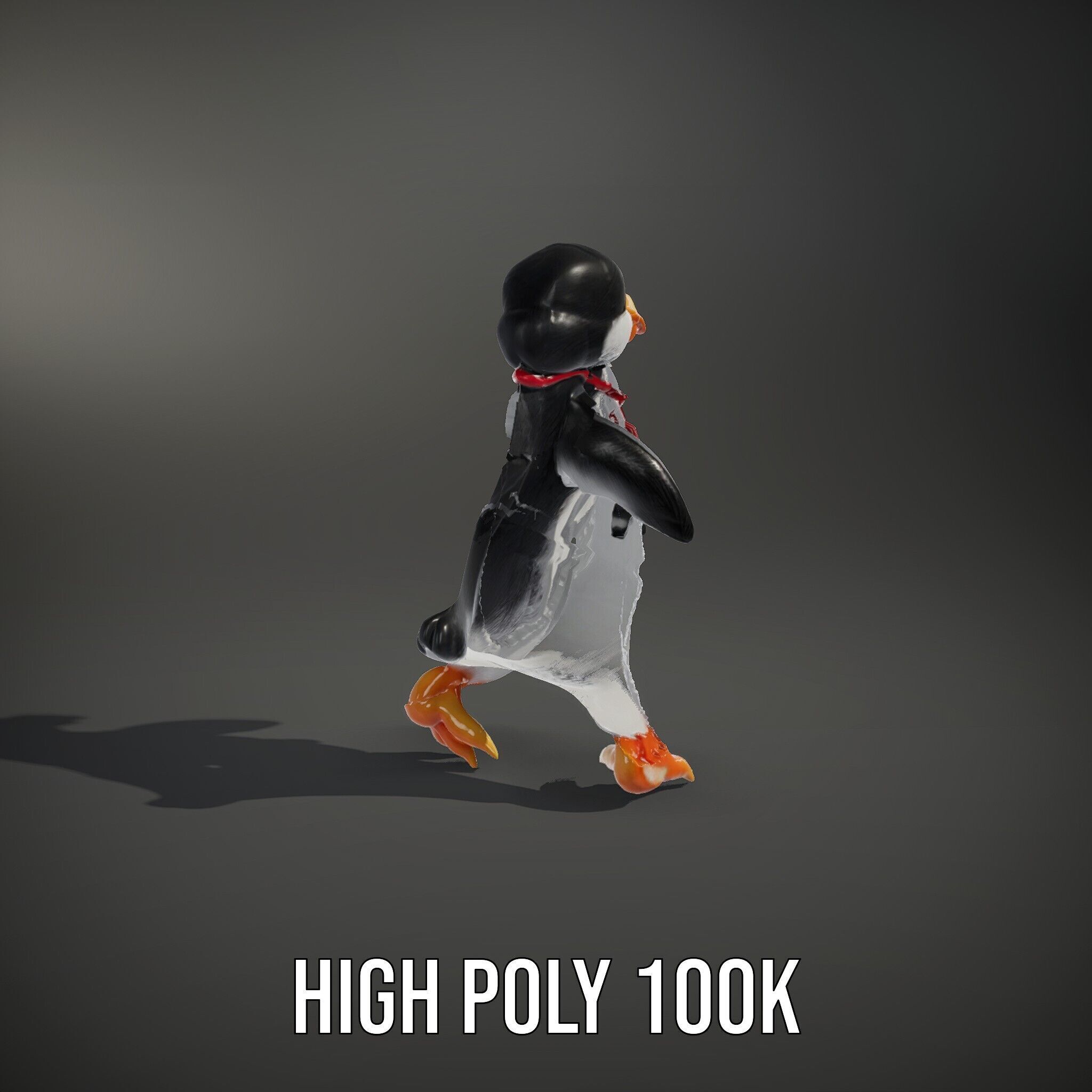Animated Penguin Character Model Rigged and Animated Low-poly 3D model_8