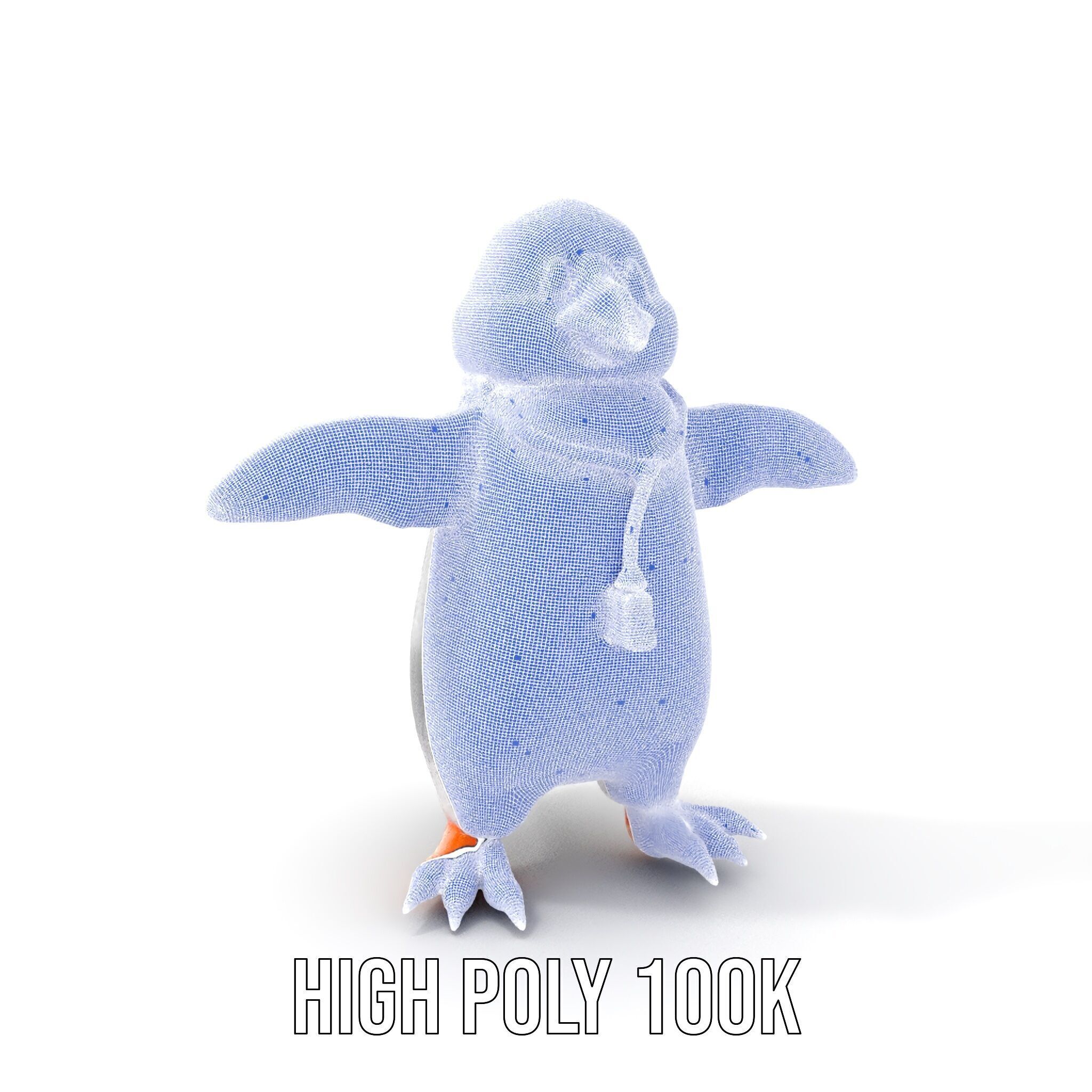 Animated Penguin Character Model Rigged and Animated Low-poly 3D model_4