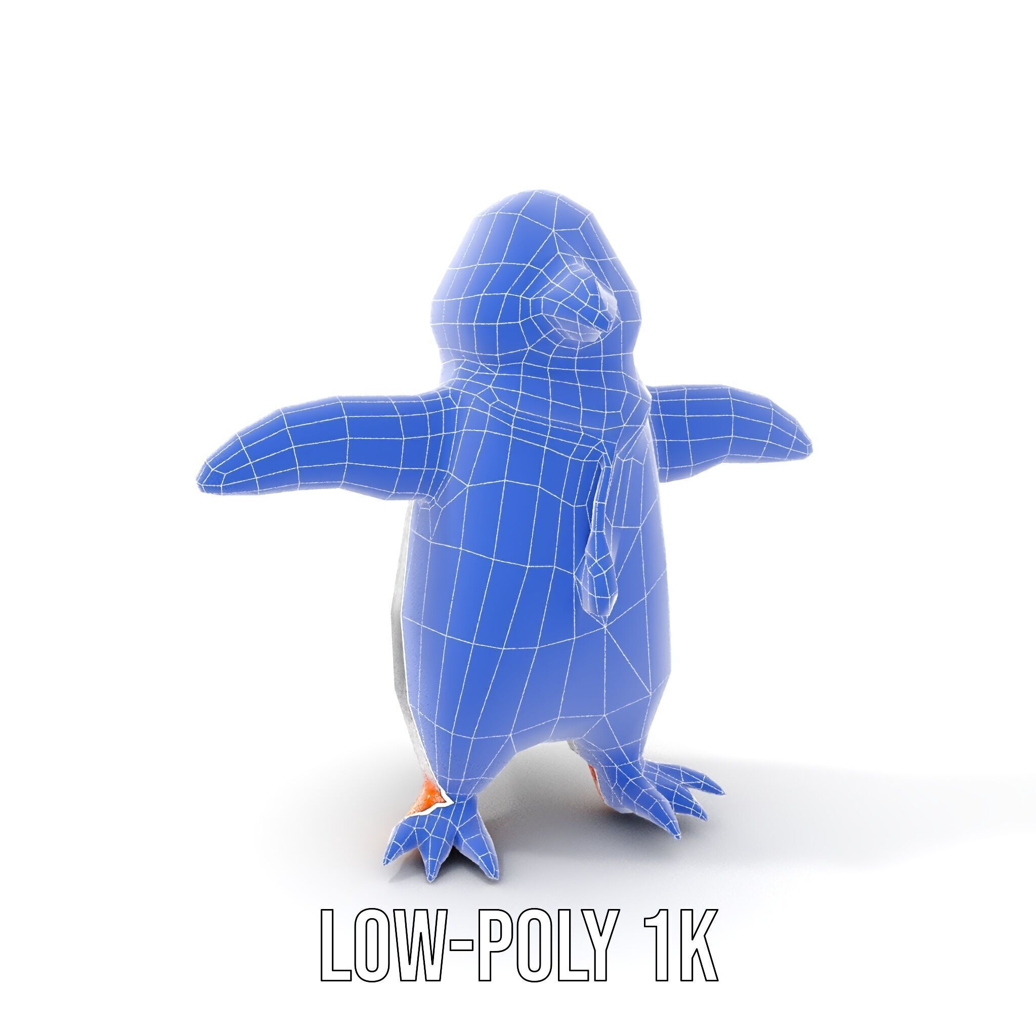 Animated Penguin Character Model Rigged and Animated Low-poly 3D model_26