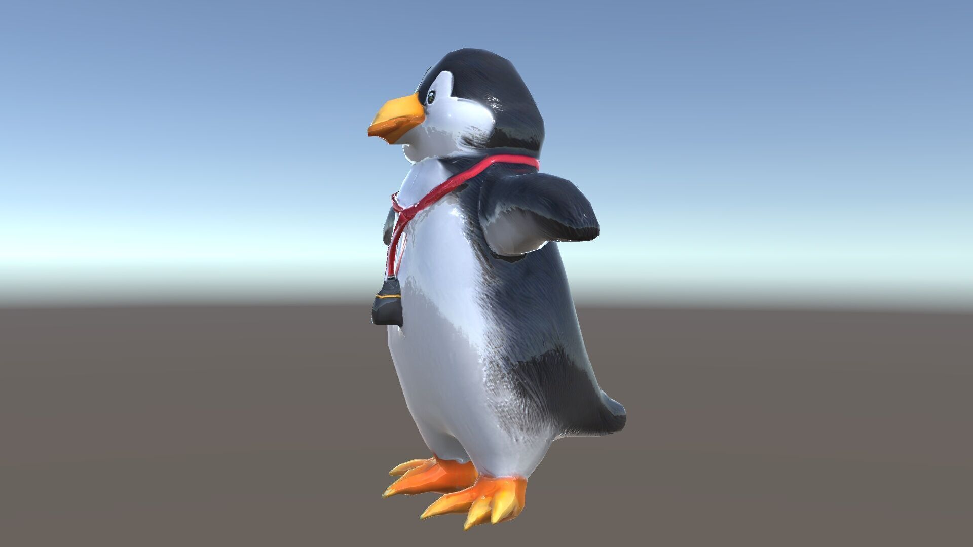 Animated Penguin Character Model Rigged and Animated Low-poly 3D model_35