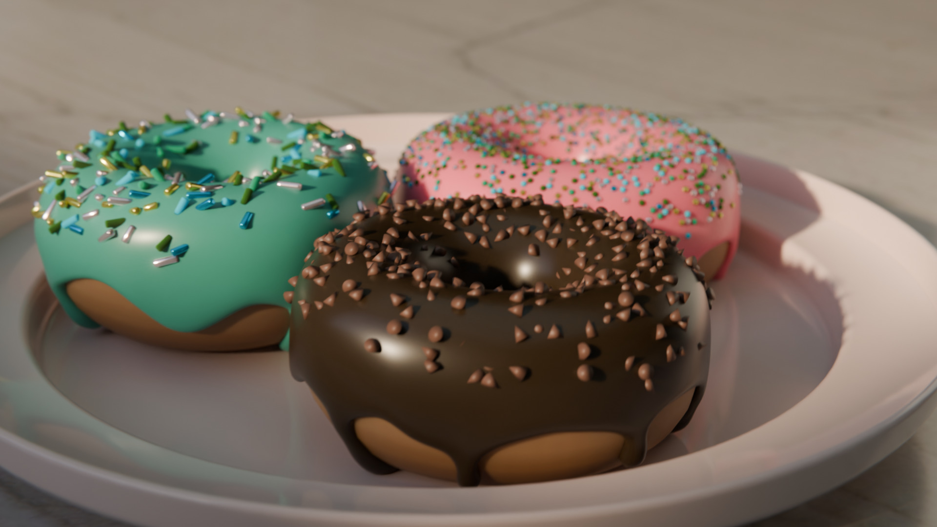 Donuts Free low-poly 3D model_3