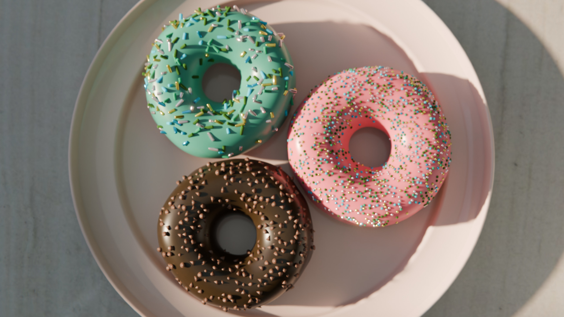 Donuts Free low-poly 3D model_2