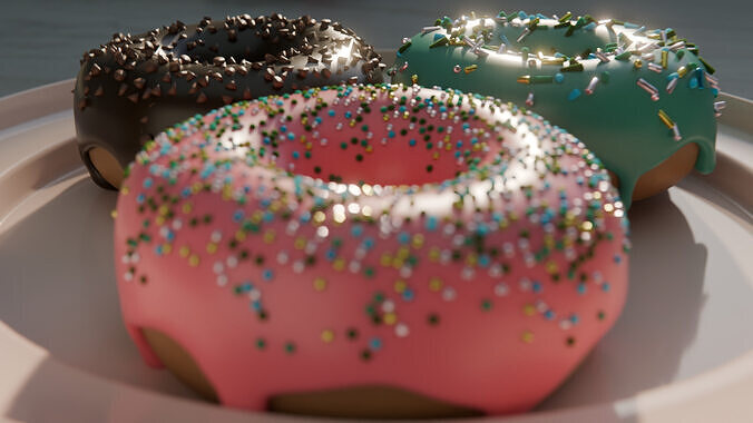 Donuts  Low-poly 3D model