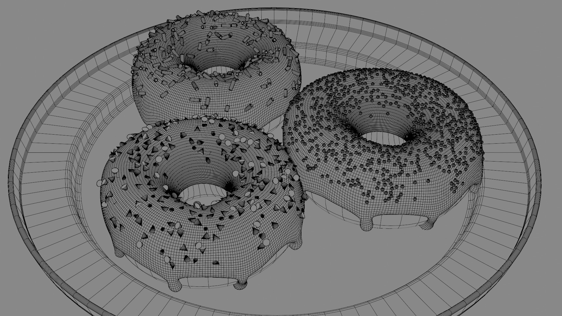 Donuts Free low-poly 3D model_5