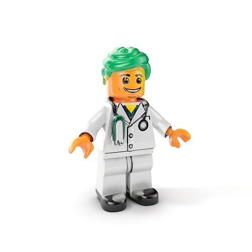 Rigged and animated doctor character model with stethoscope Low-poly 3D model