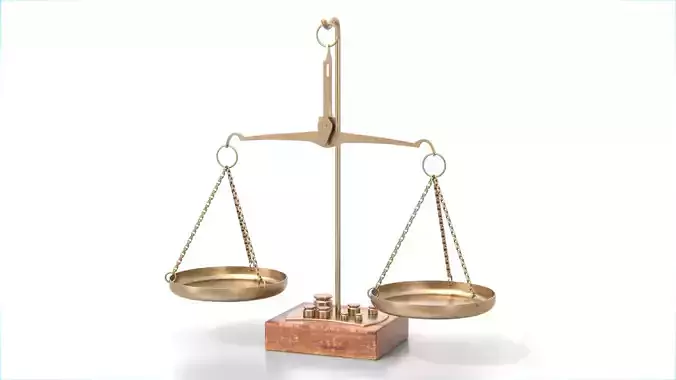 Antique Balance Scale Low-poly 3D model