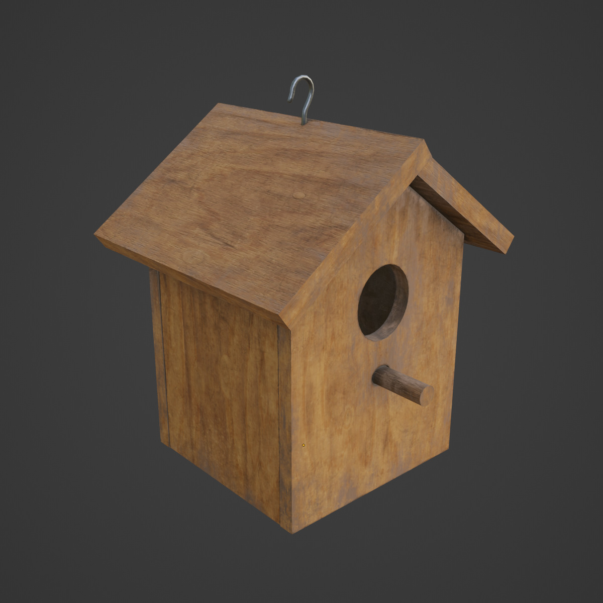 Birdhouse 03 Low-poly 3D model_6