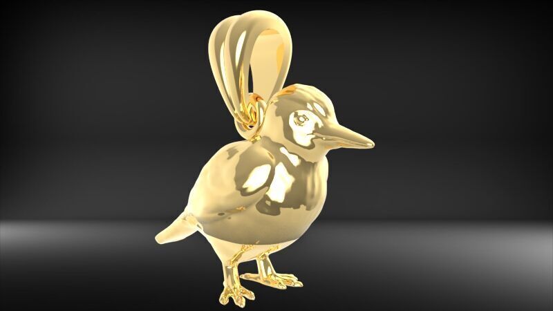 Piciformes bird Pendant Necklace Charm Bracelet jewelry 3D print model_17