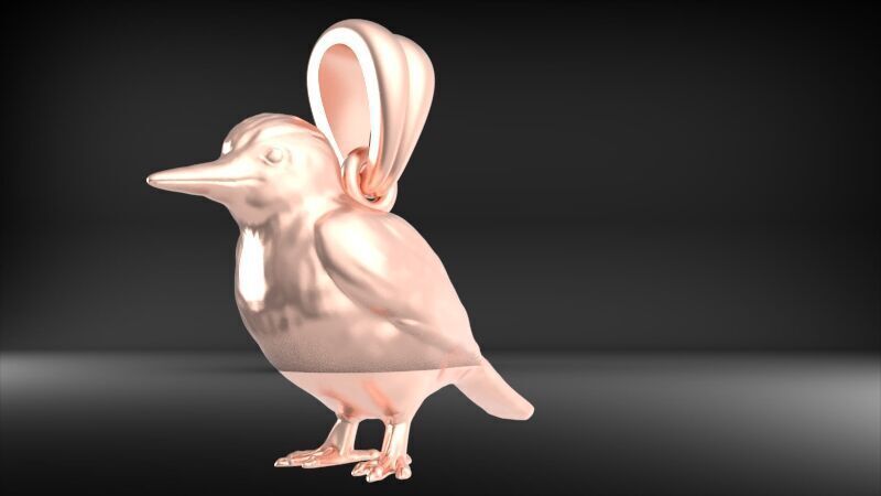 Piciformes bird Pendant Necklace Charm Bracelet jewelry 3D print model_10