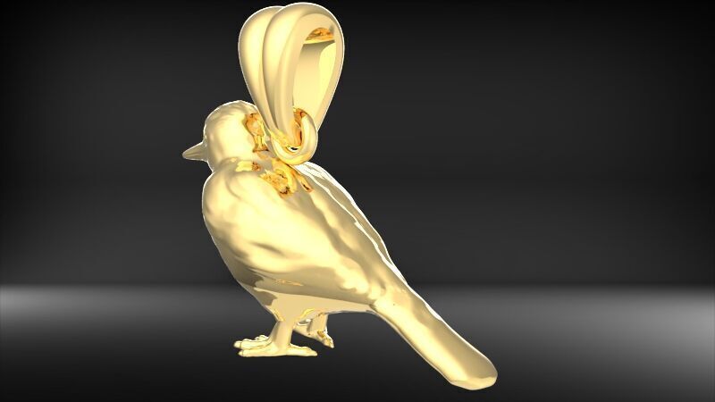 Piciformes bird Pendant Necklace Charm Bracelet jewelry 3D print model_21