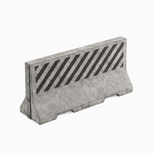 Large Concrete Barrier 02 Low-poly 3D model