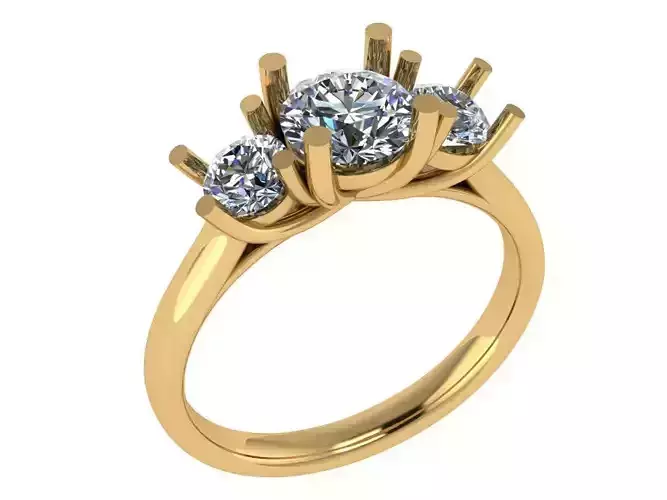 Round shape diamonds trellis ring