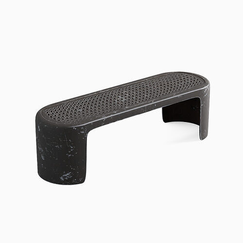 Old Metal Modern Bench 06 3D model