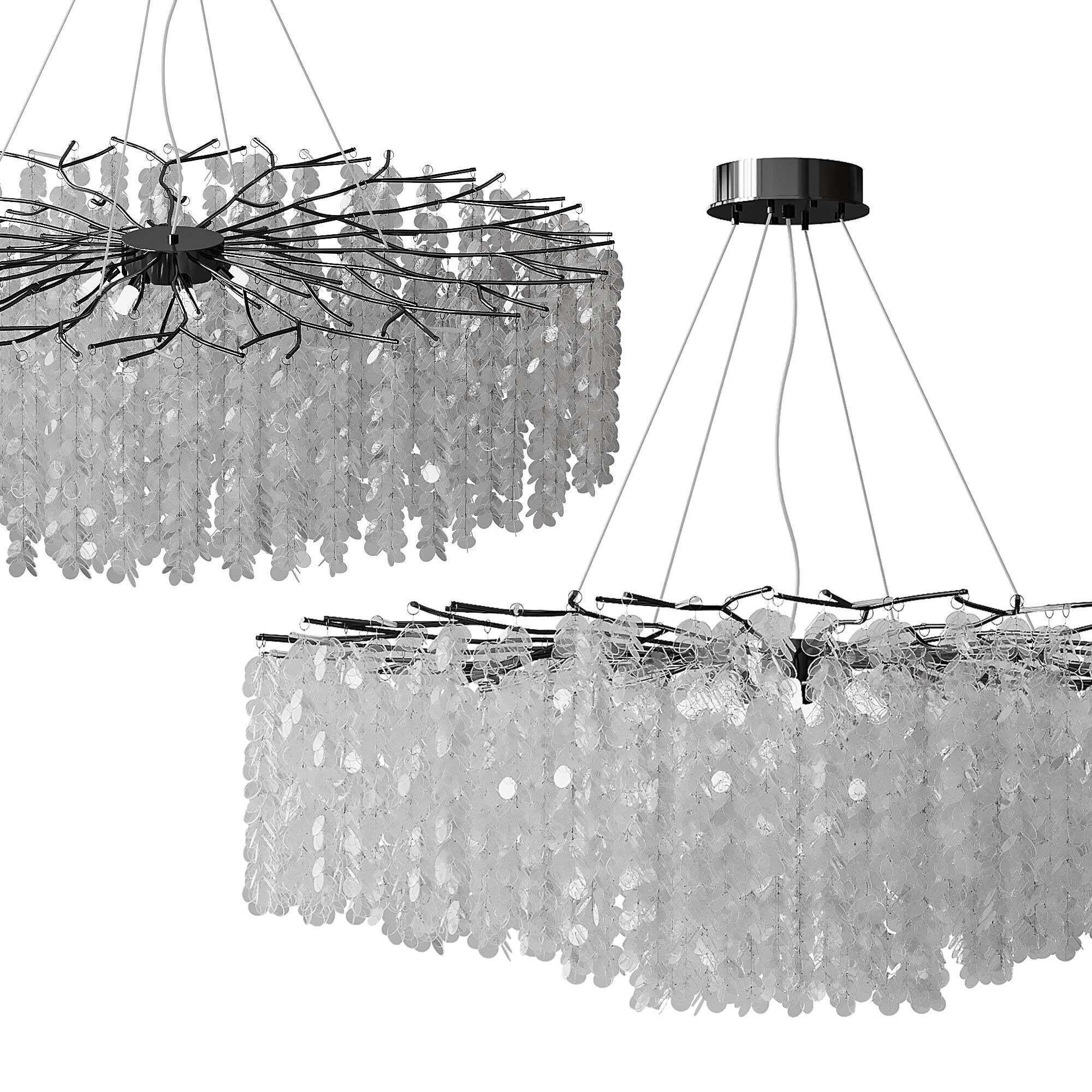 Hanging chandelier 3D model_4